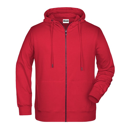 Bluza Meska Rozpinana z Kapturem JN8026 - Red