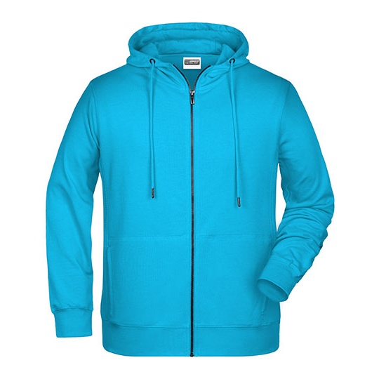 Bluza Męska Rozpinana z Kapturem JN8026 - Turquoise