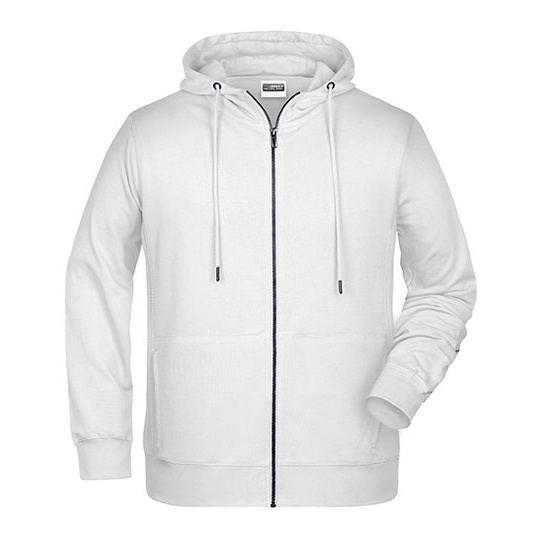Bluza Meska Rozpinana z Kapturem JN8026 - White