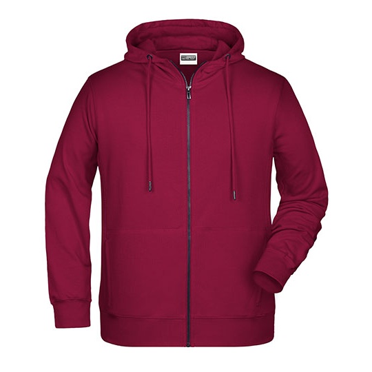 Bluza Meska Rozpinana z Kapturem JN8026 - Wine