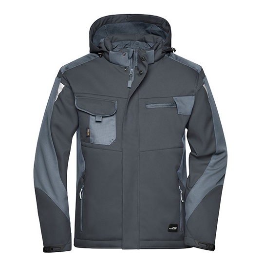 Kurtka Softshell Wiatroodporna Wodoodporna Oddychajaca JN824 - Black & Carbon