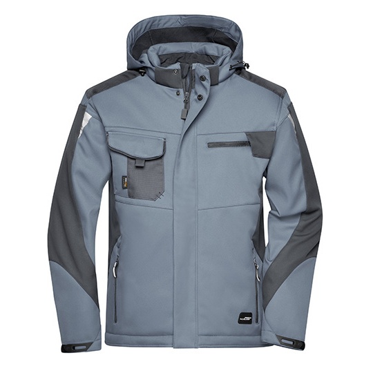 Kurtka Softshell Wiatroodporna Wodoodporna Oddychajaca JN824 - Carbon & Black