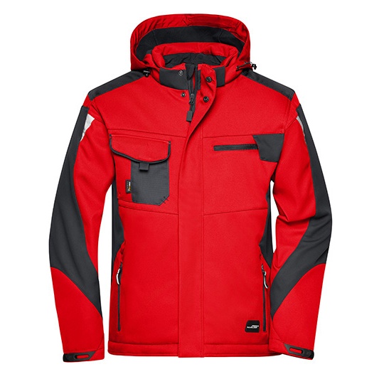 Kurtka Softshell Wiatroodporna Wodoodporna Oddychająca JN824 - Red & Black