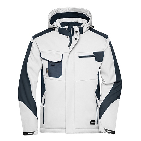 Kurtka Softshell Wiatroodporna Wodoodporna Oddychająca JN824 - White & Carbon