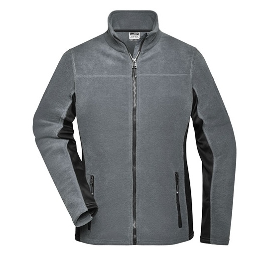 Bluza Polarowa Damska Slim Z Zamkiem JN841 - Carbon & Black