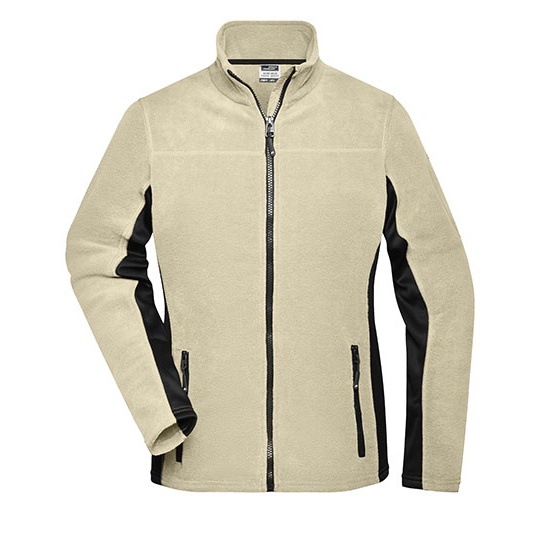 Bluza Polarowa Damska Slim Z Zamkiem JN841 - Stone & Black