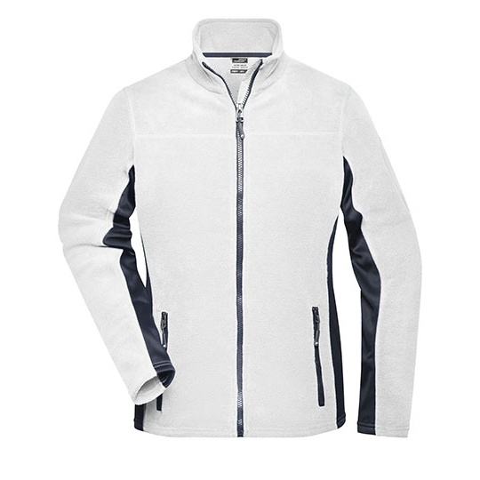 Bluza Polarowa Damska Slim Z Zamkiem JN841 - White & Carbon