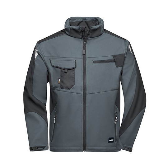 Kurtka Robocza Softshell Wiatroodporna JN844 - Carbon & Black
