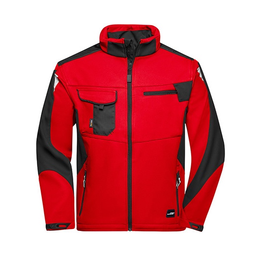 Kurtka Robocza Softshell Wiatroodporna JN844 - Red & Black