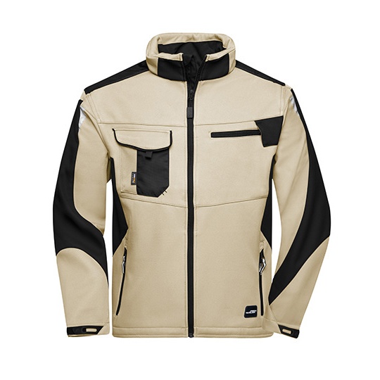 Kurtka Robocza Softshell Wiatroodporna JN844 - Stone & Black