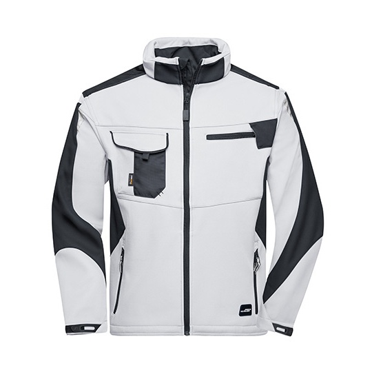 Kurtka Robocza Softshell Wiatroodporna JN844 - White & Carbon