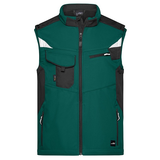 Kamizelka Softshell JN845 - Dark Green & Black