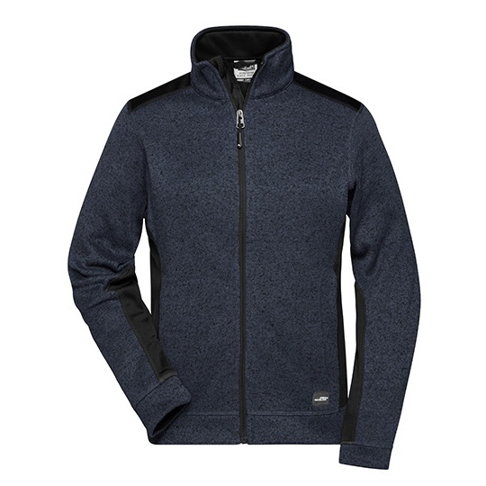 Bluza Damska Slim Dzianinowa JN861 - Carbon Melange & Black