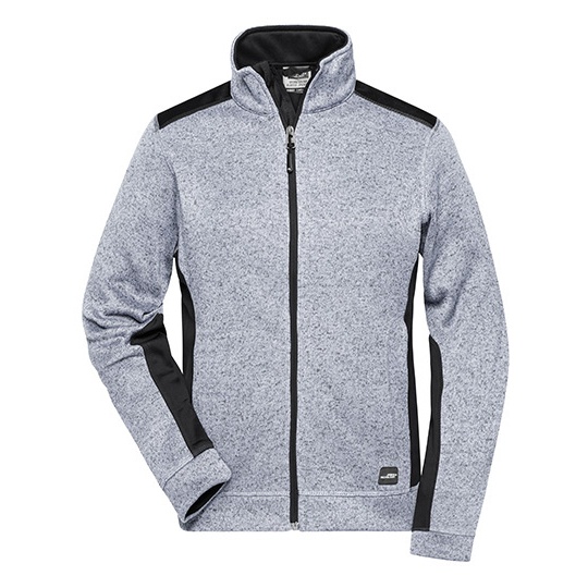 Bluza Damska Slim Dzianinowa JN861 - White Melange & Carbon