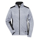 Bluza Damska Slim Dzianinowa JN861 - White Melange & Carbon