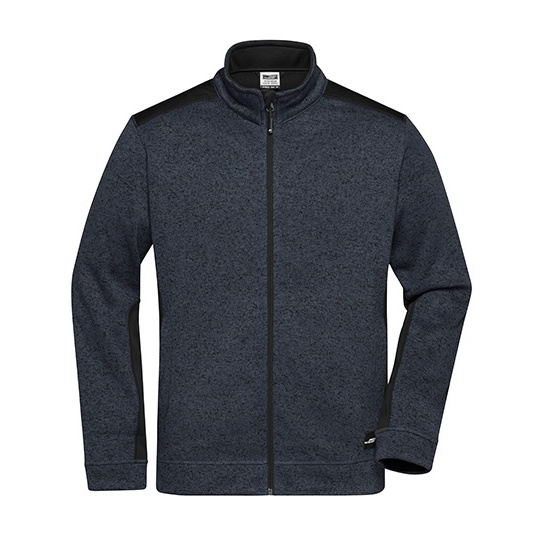 Bluza Meska Rozpinana Polarowa Robocza JN862 - Carbon Melange & Black