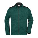 Bluza Męska Rozpinana Polarowa Robocza JN862 - Dark Green Melange & Black