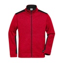 Bluza Męska Rozpinana Polarowa Robocza JN862 - Red Melange & Black