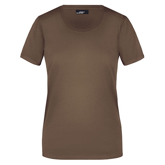 Koszulka Damska Slim Fit Bawelniana JN901 - Brown