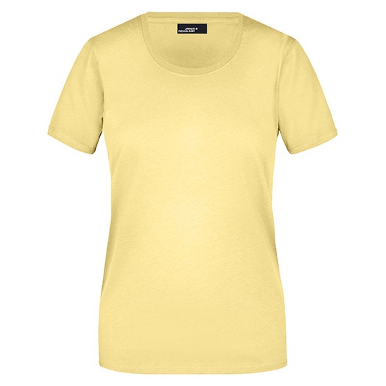 Damski t-shirt slim JN901 - Light Yellow