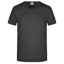 Koszulka Meska Slim Dekolt V Bawelniana JN912 - Black