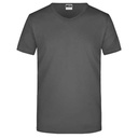 Koszulka Meska Slim Dekolt V Bawelniana JN912 - Graphite (Solid)