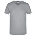 Koszulka Meska Slim Dekolt V Bawelniana JN912 - Grey Heather