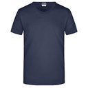 Koszulka Meska Slim Dekolt V Bawelniana JN912 - Navy