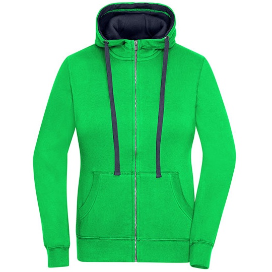 Bluza Damska Rozpinana z Kapturem JN962 - Green & Navy