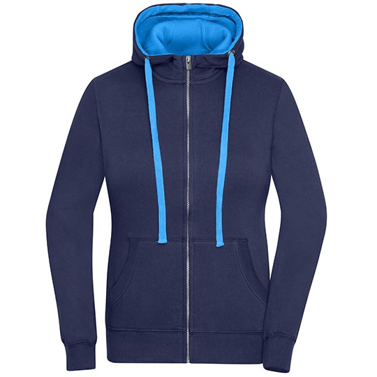 Bluza Damska Rozpinana z Kapturem JN962 - Navy & Cobalt