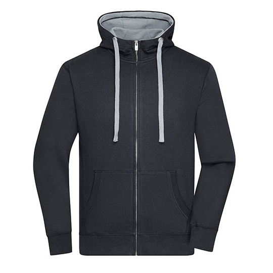 Bluza Rozpinana Meska Bawelniana JN963 - Black & Grey Heather