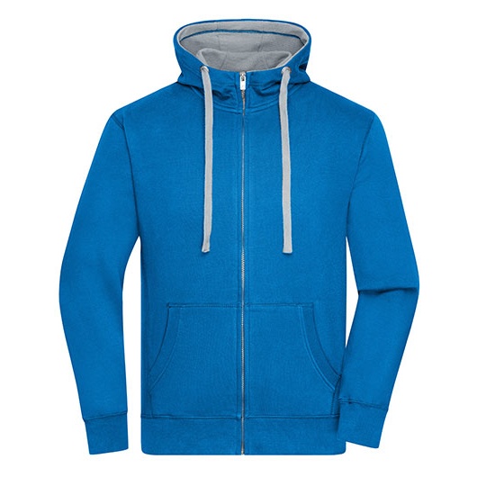 Bluza Rozpinana Meska Bawelniana JN963 - Cobalt & Grey Heather