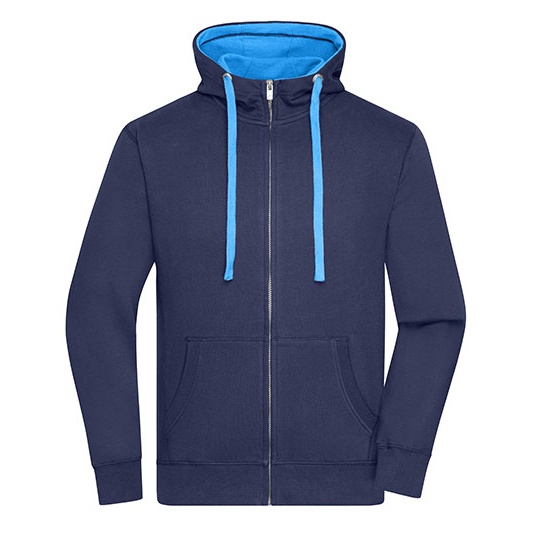 Bluza Rozpinana Meska Bawelniana JN963 - Navy & Cobalt