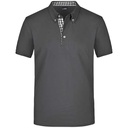Koszulka Polo Męska Kolnierzyk Button Down JN964 - Graphite (Solid)