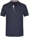 Koszulka Polo Męska Kolnierzyk Button Down JN964 - Navy & Red