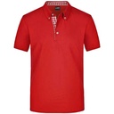 Koszulka Polo Męska Kolnierzyk Button Down JN964 - Red