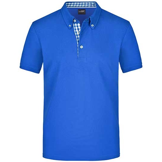 Koszulka Polo Meska Kolnierzyk Button Down JN964 - Royal