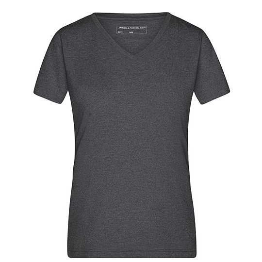 Koszulka Damska Slim Fit Melange JN973 - Black Melange