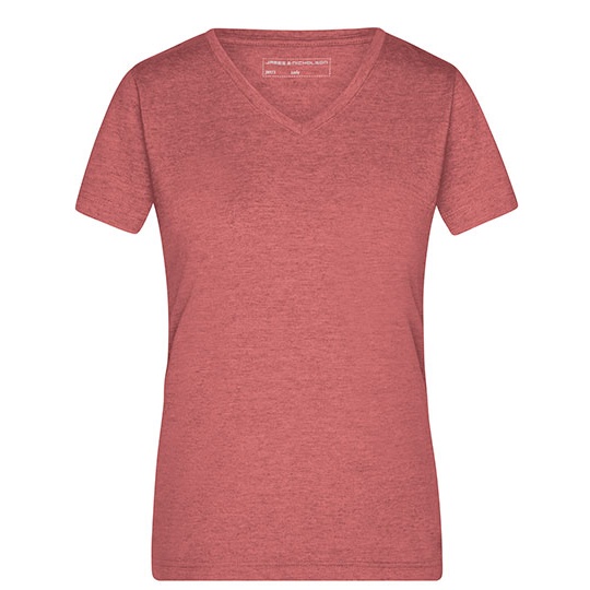 Koszulka Damska Slim Fit Melange JN973 - Red Melange