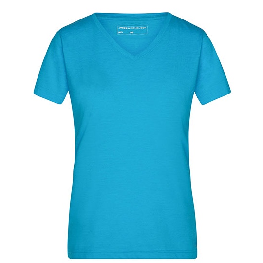 Koszulka Damska Slim Fit Melange JN973 - Turquoise Melange