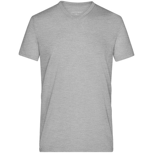 Koszulka Meska Dekolt V Bawelniana Melange JN974 - Grey Heather