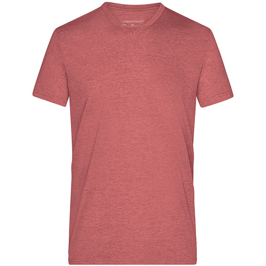 T-shirt męski JN974 - Red Melange