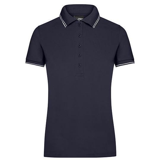 Koszulka Polo Damska Dopasowana JN985 - Navy & White