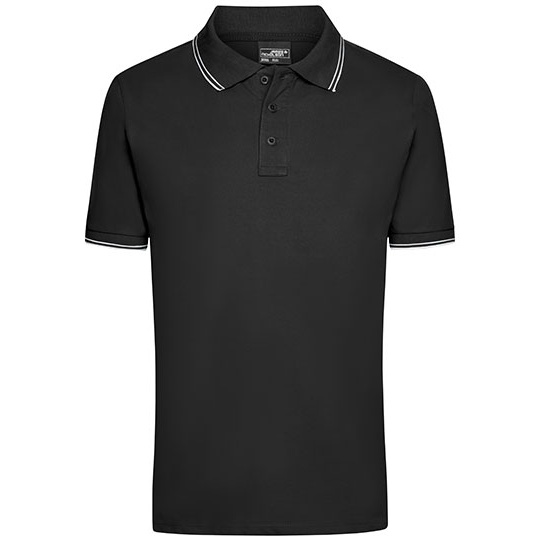 Koszulka Polo Męska Klasyczna Bawełniana JN986 - Black & White
