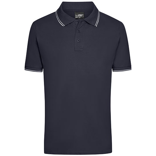 Koszulka Polo Męska Klasyczna Bawełniana JN986 - Navy & White
