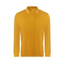 Koszulka Polo Męska Długi Rękaw Bawełna Pique JP103 - Mustard & White
