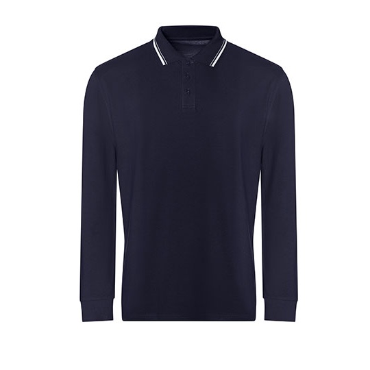 Koszulka Polo Meska Dlugi Rekaw Bawelna Pique JP103 - Oxford Navy & White