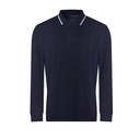 Koszulka Polo Męska Długi Rękaw Bawełna Pique JP103 - Oxford Navy & White