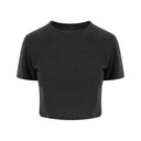 T-shirt Damski Crop Slim Triblend JT006 - Heather Black