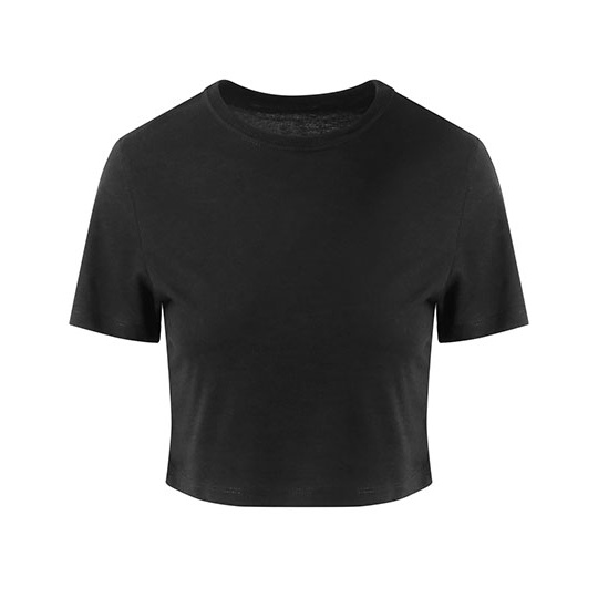 T-shirt Damski Crop Slim Triblend JT006 - Solid Black